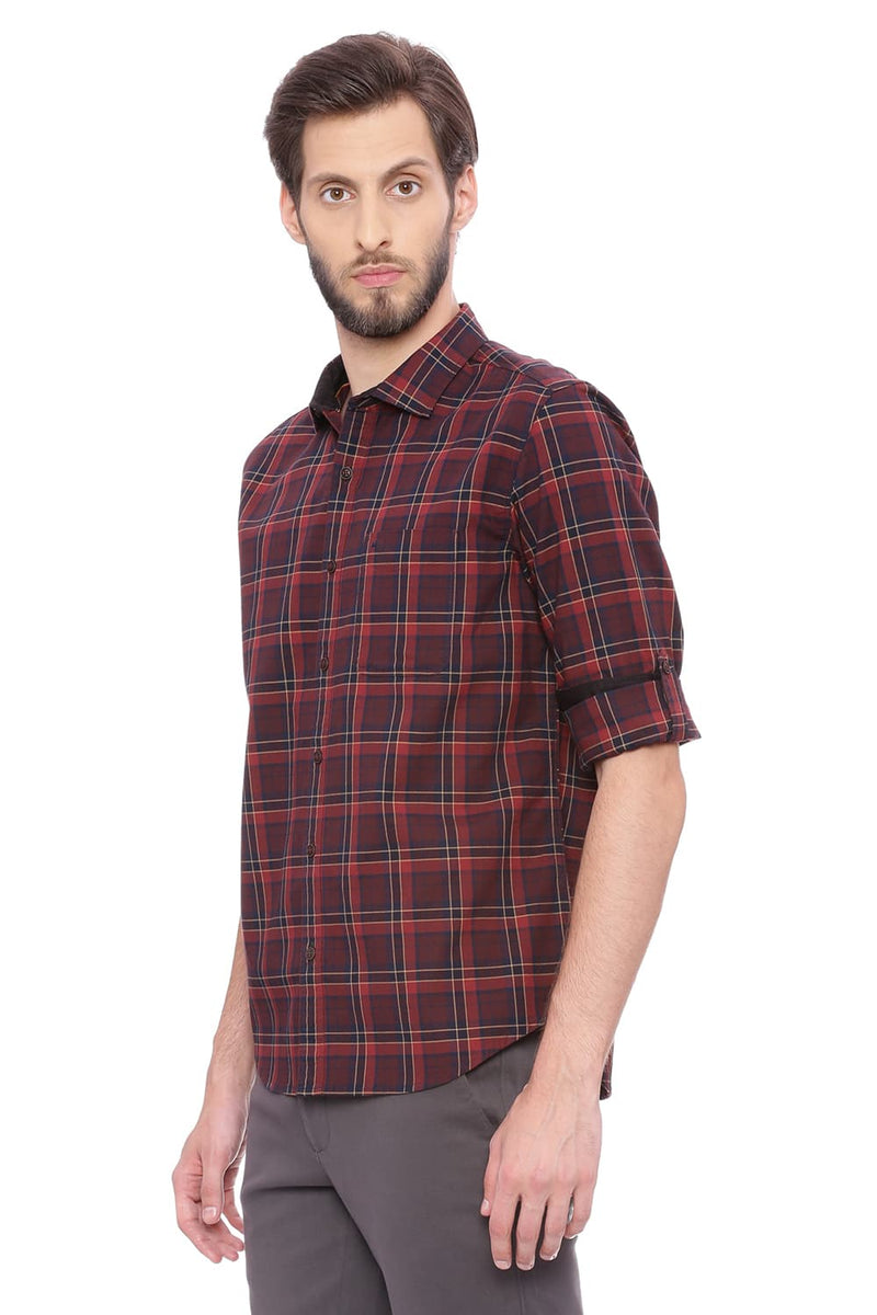 BASICS SLIM FIT CHECKS SHIRT