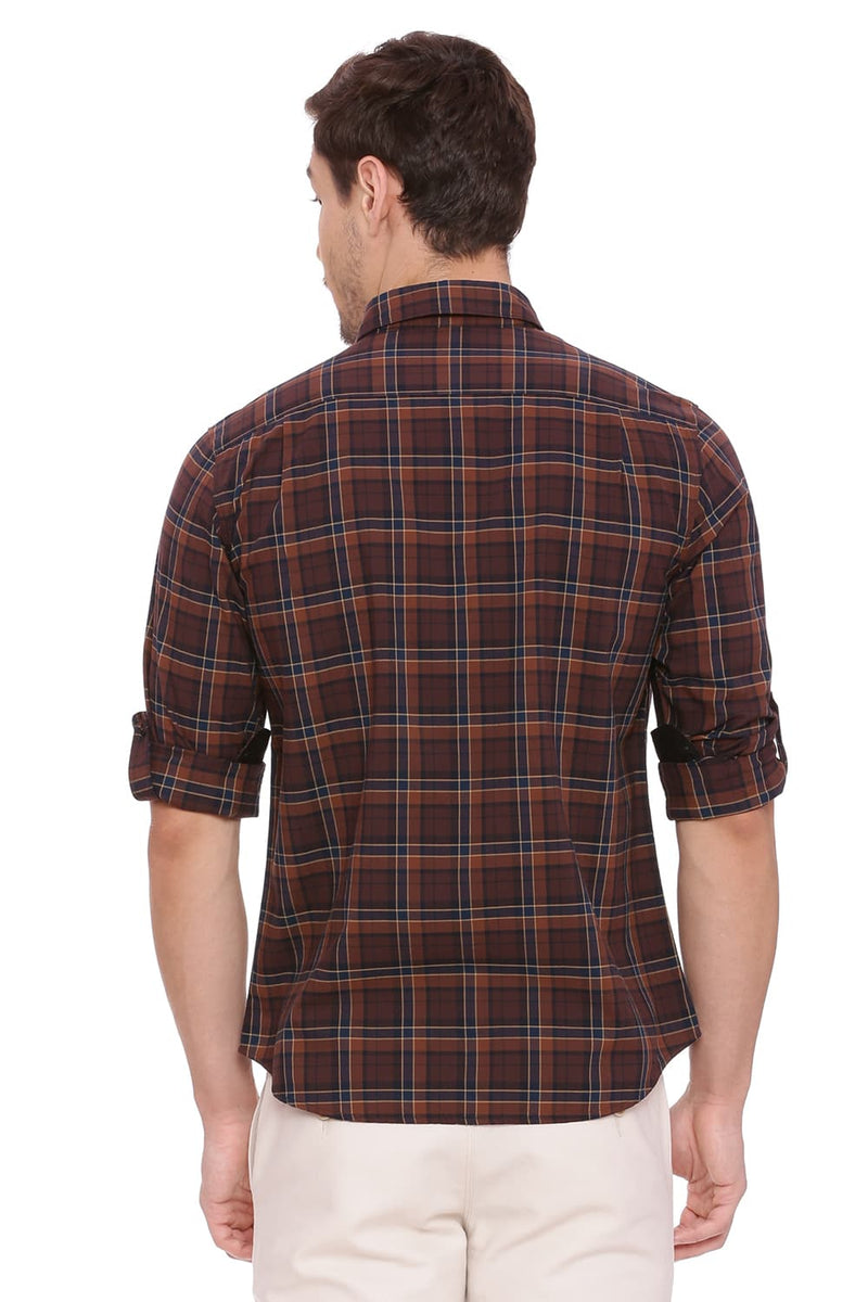 BASICS SLIM FIT CHECKS SHIRT