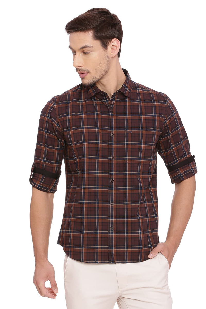 BASICS SLIM FIT CHECKS SHIRT