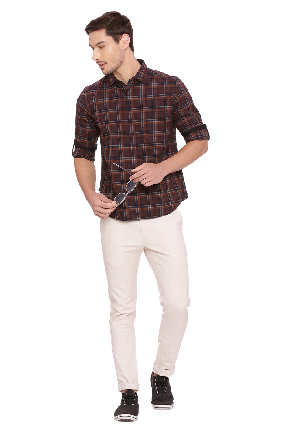 BASICS SLIM FIT CHECKS SHIRT