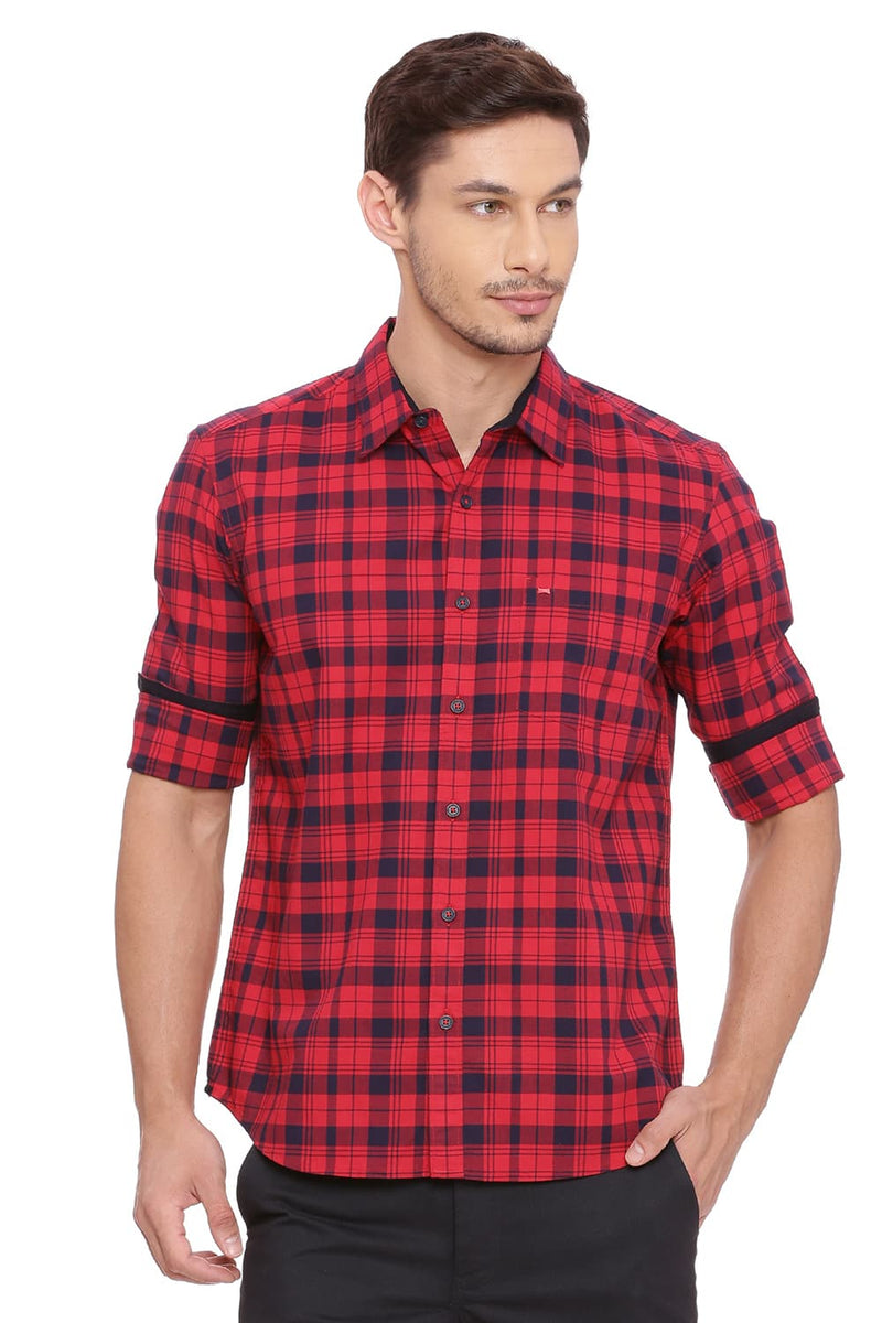 BASICS SLIM FIT CHECKS SHIRT