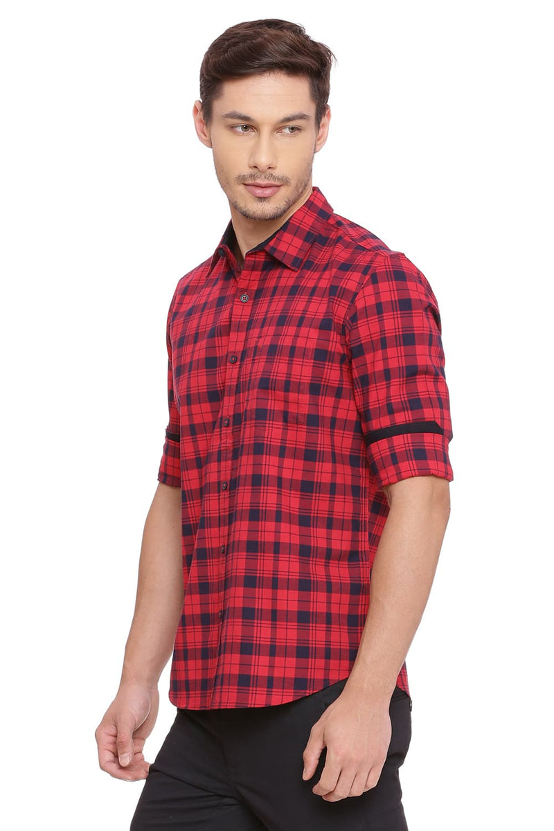 BASICS SLIM FIT CHECKS SHIRT