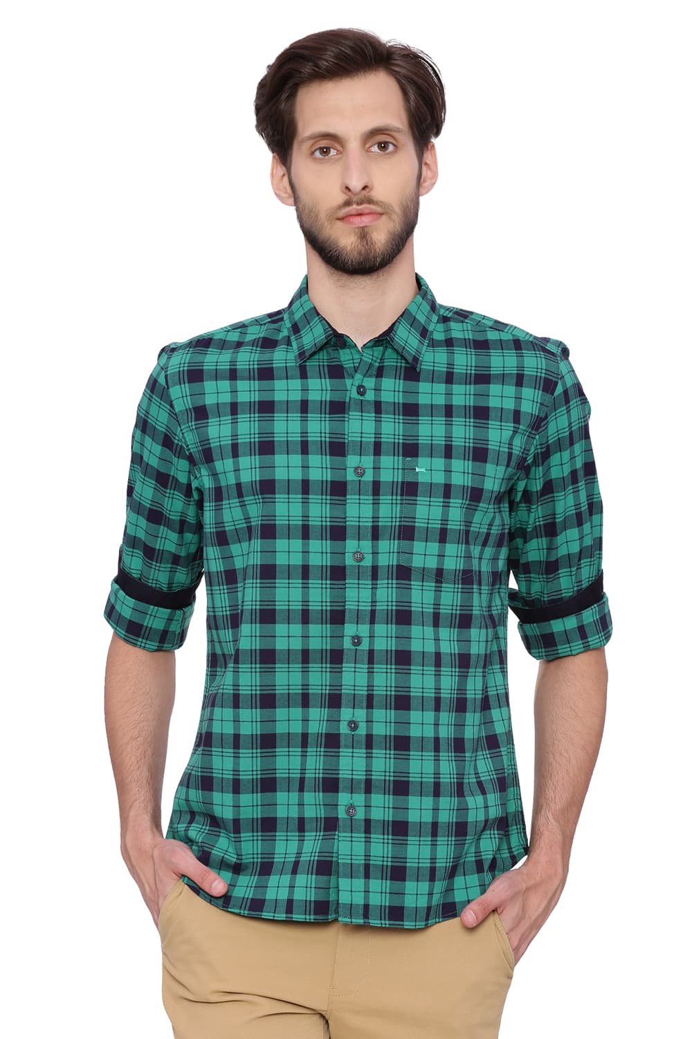 BASICS SLIM FIT CHECKS SHIRT