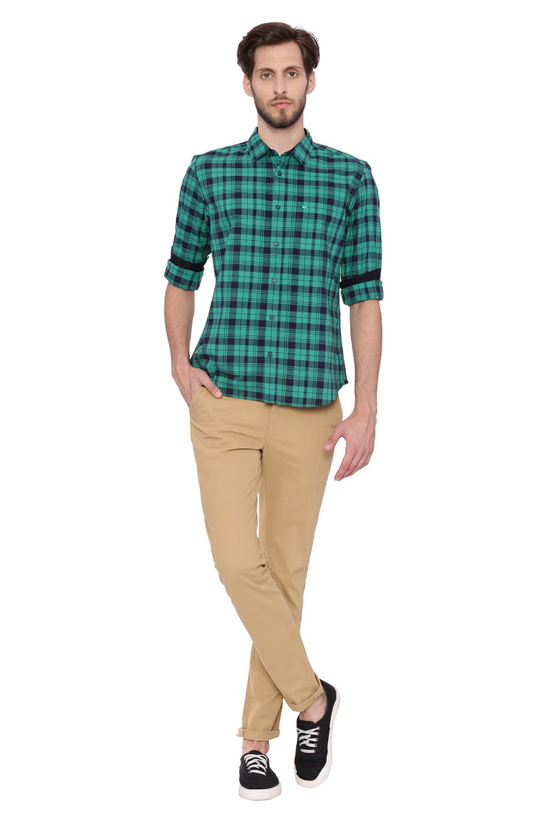 BASICS SLIM FIT CHECKS SHIRT