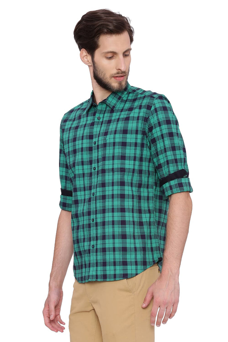 BASICS SLIM FIT CHECKS SHIRT