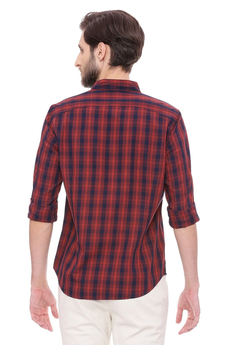 BASICS SLIM FIT CHECKS SHIRT