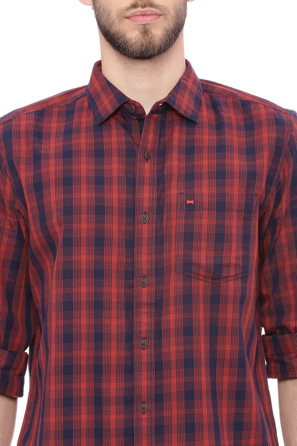 BASICS SLIM FIT CHECKS SHIRT