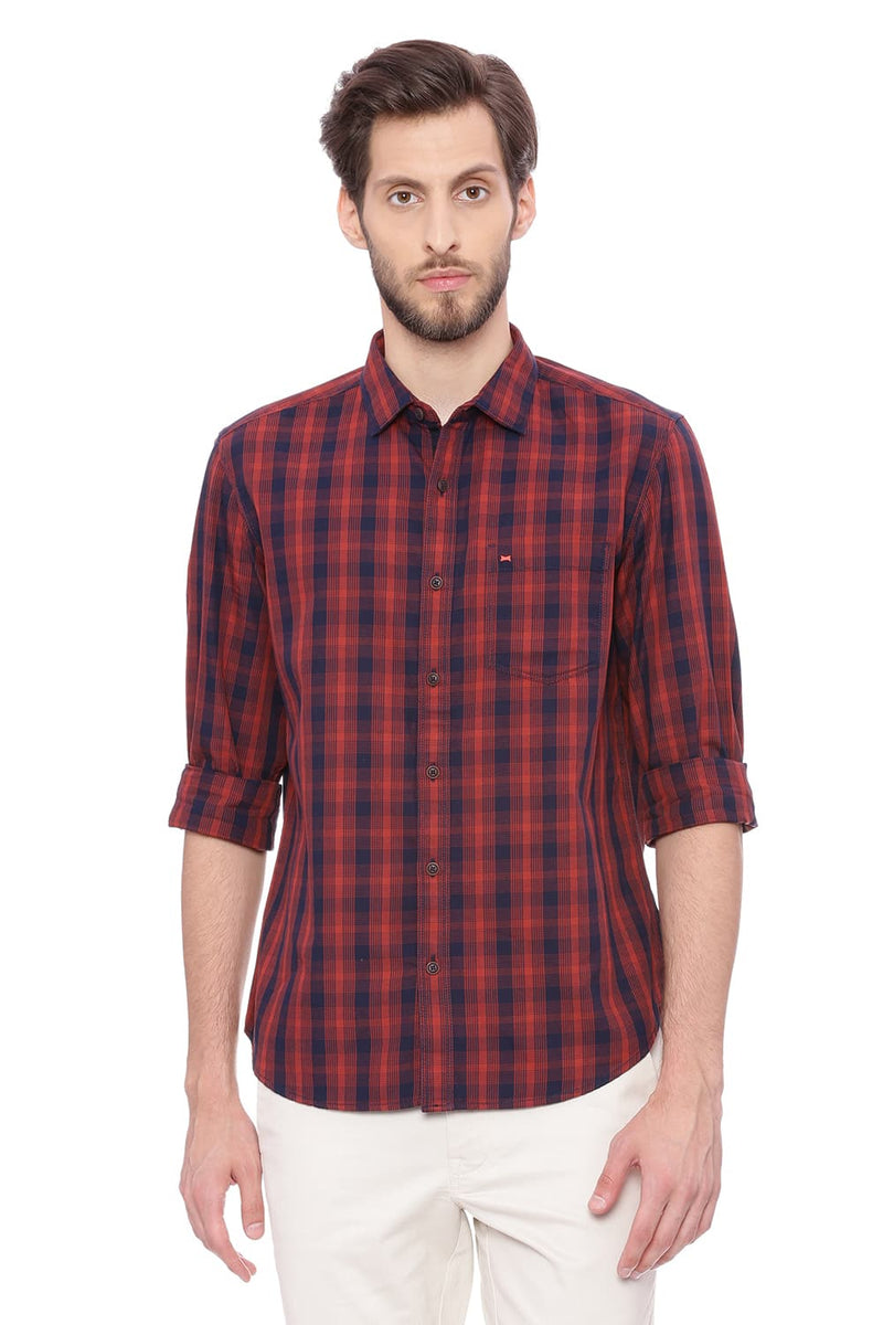 BASICS SLIM FIT CHECKS SHIRT