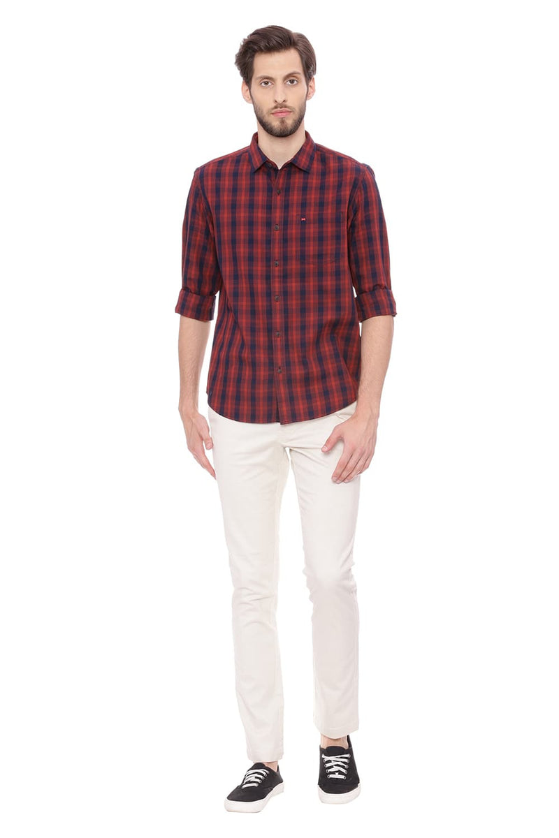 BASICS SLIM FIT CHECKS SHIRT