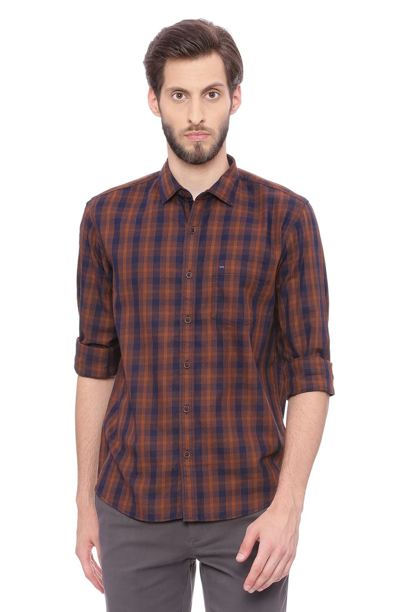 BASICS SLIM FIT CHECKS SHIRT