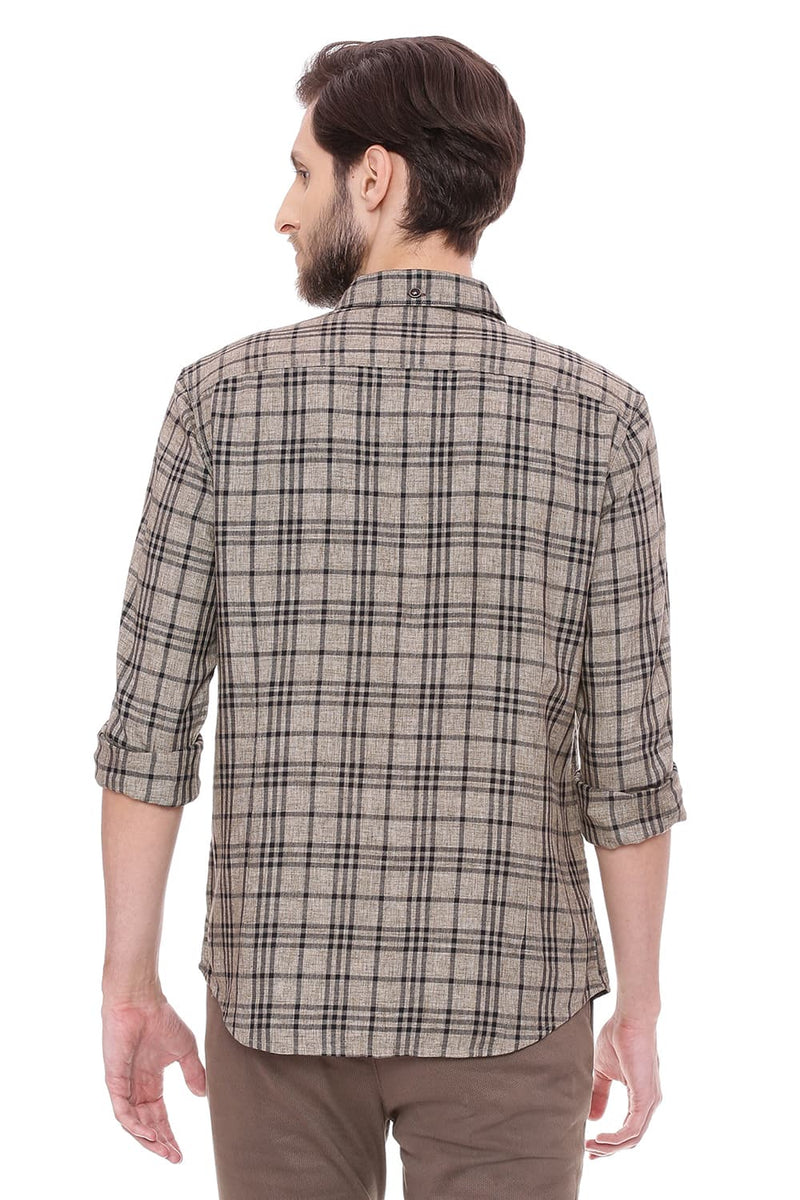 BASICS SLIM FIT CHECKS SHIRT