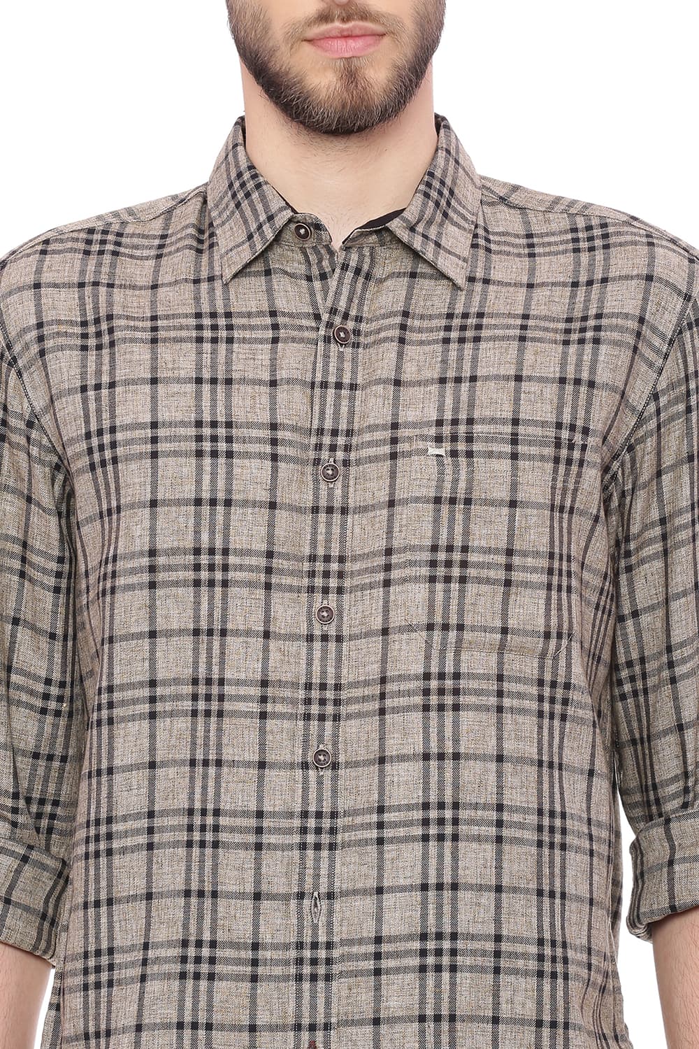 BASICS SLIM FIT CHECKS SHIRT