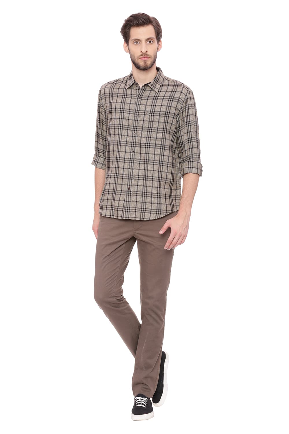 BASICS SLIM FIT CHECKS SHIRT