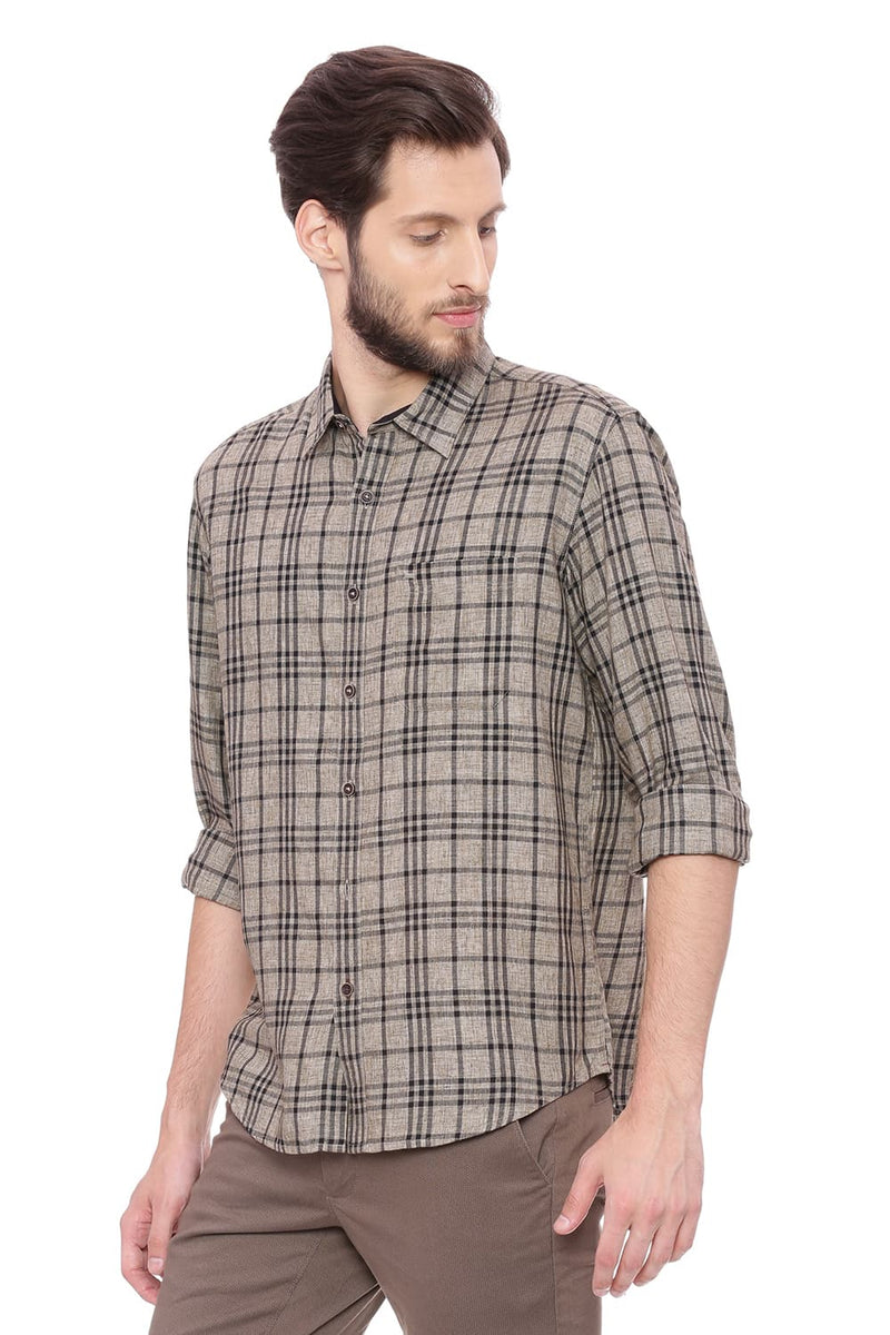 BASICS SLIM FIT CHECKS SHIRT