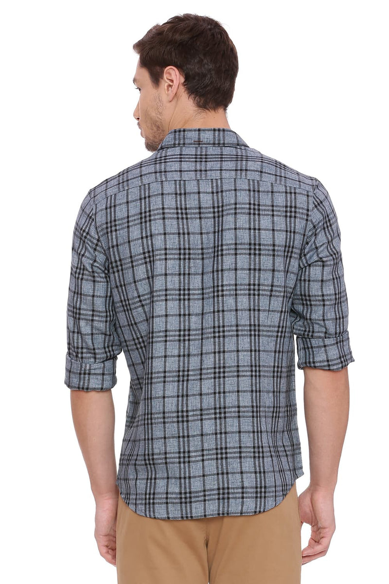 BASICS SLIM FIT CHECKS SHIRT