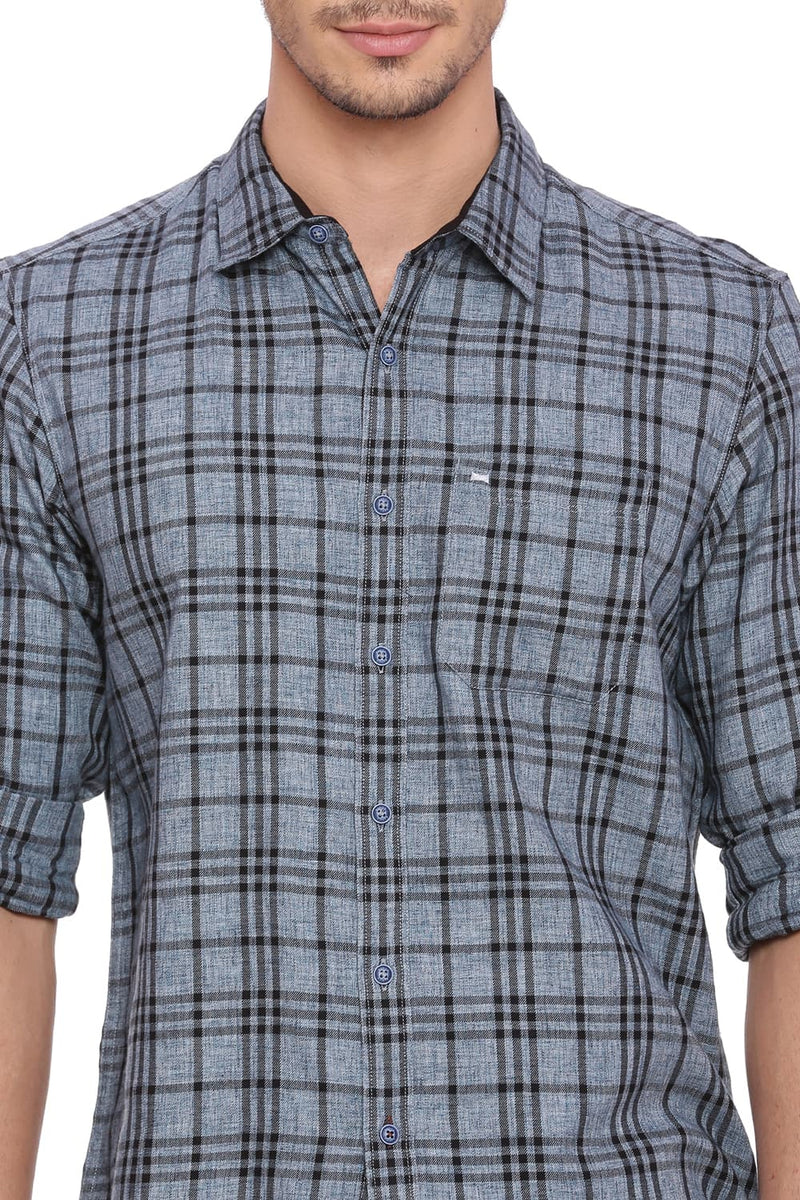 BASICS SLIM FIT CHECKS SHIRT