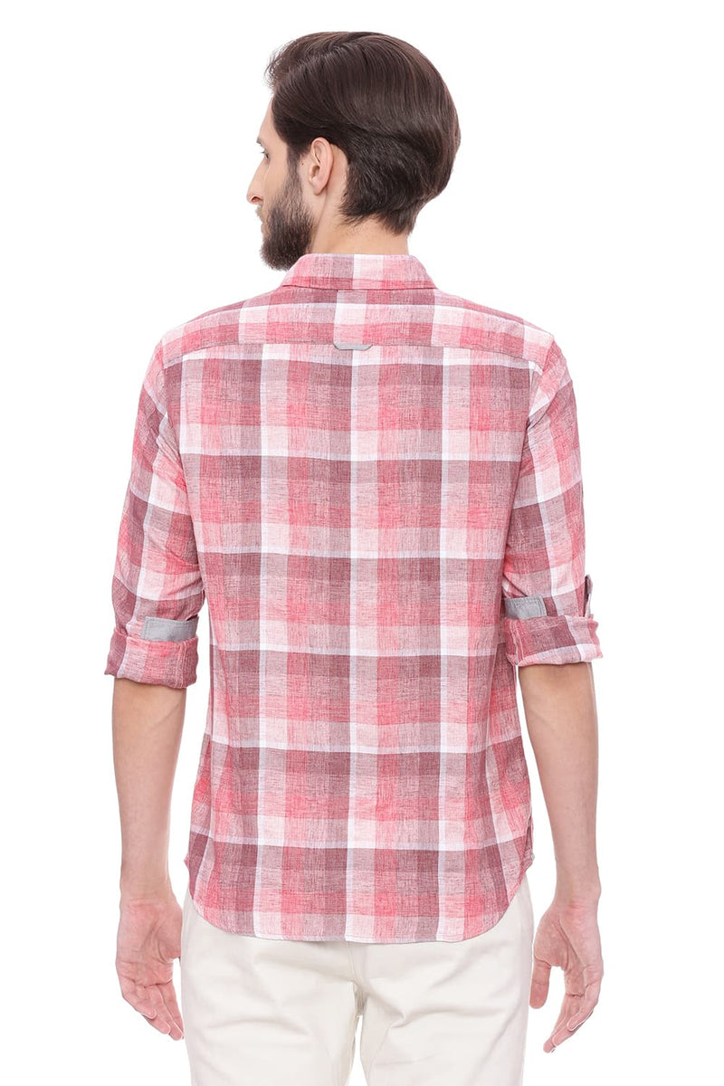 BASICS SLIM FIT CHECKS SHIRT