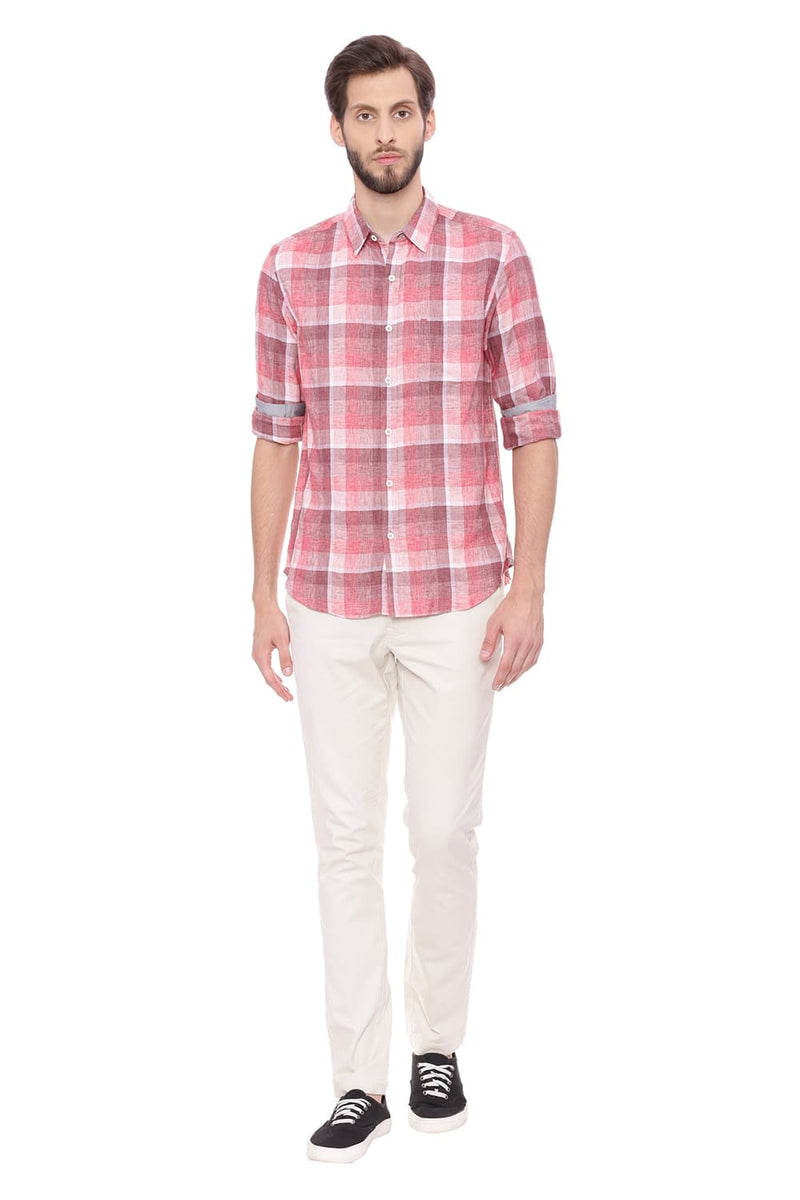 BASICS SLIM FIT CHECKS SHIRT