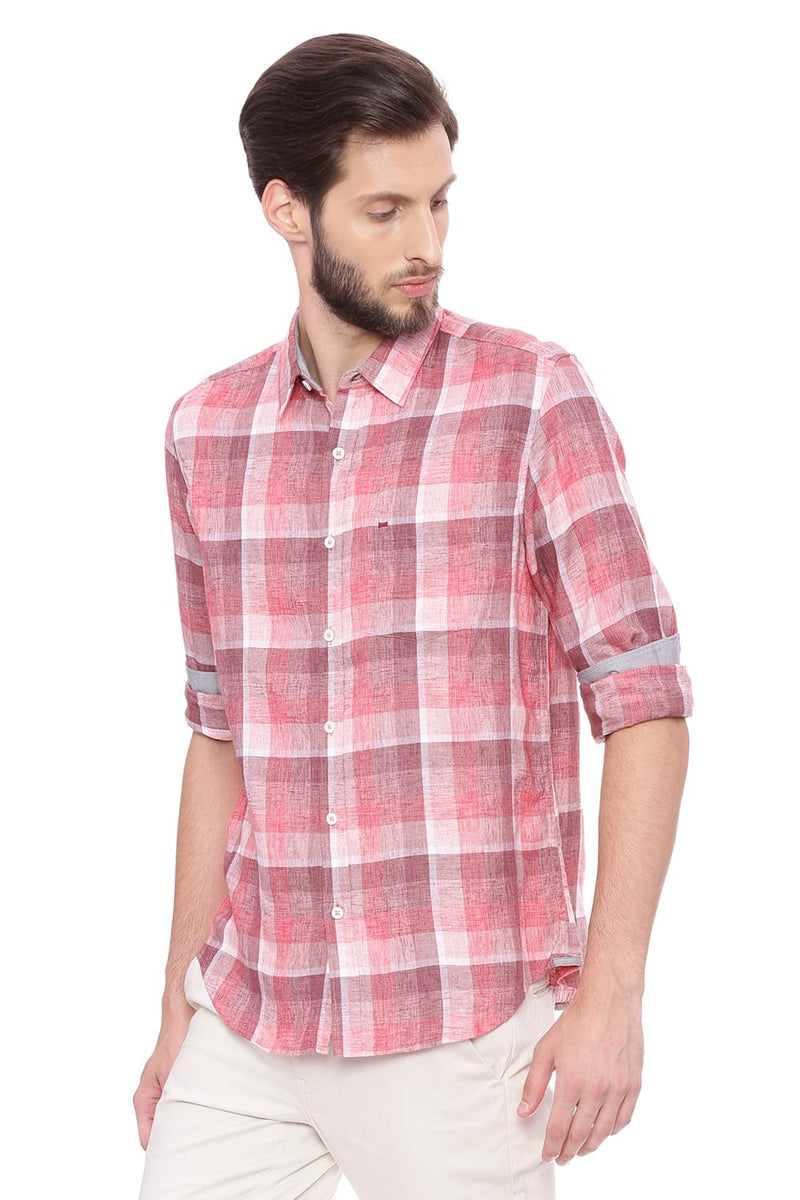 BASICS SLIM FIT CHECKS SHIRT