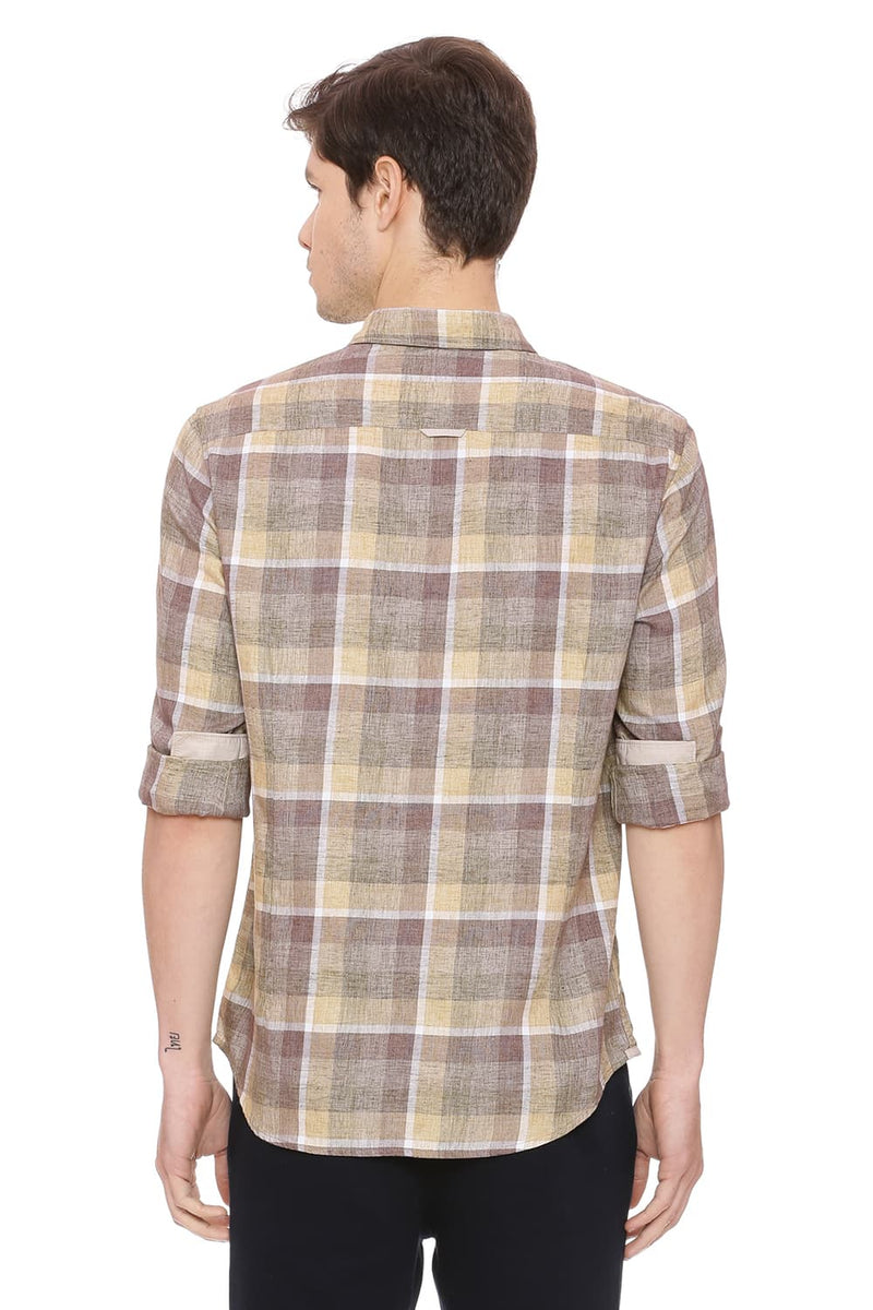 BASICS SLIM FIT CHECKS SHIRT