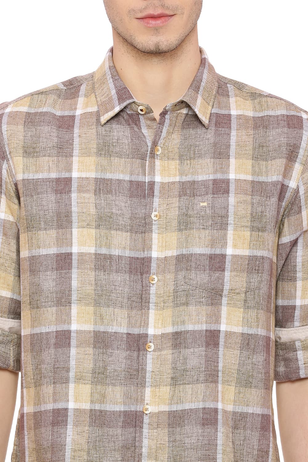 BASICS SLIM FIT CHECKS SHIRT