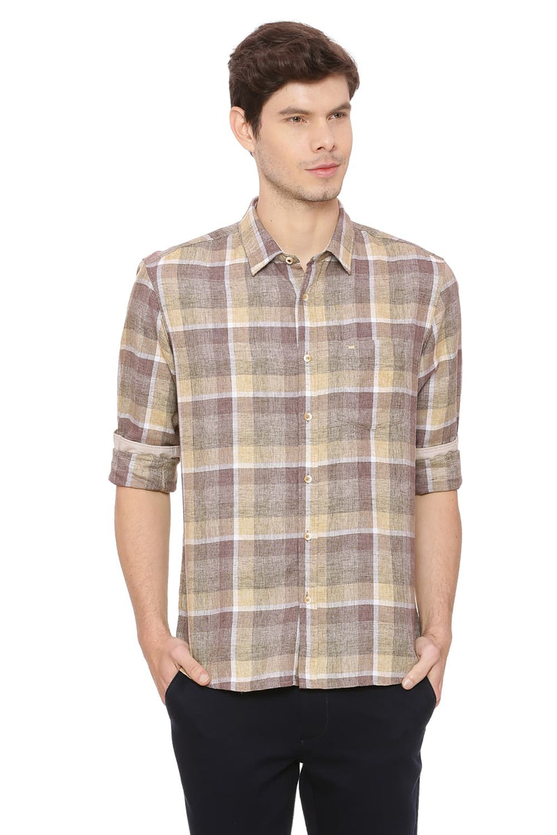 BASICS SLIM FIT CHECKS SHIRT