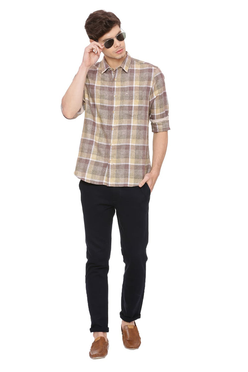 BASICS SLIM FIT CHECKS SHIRT