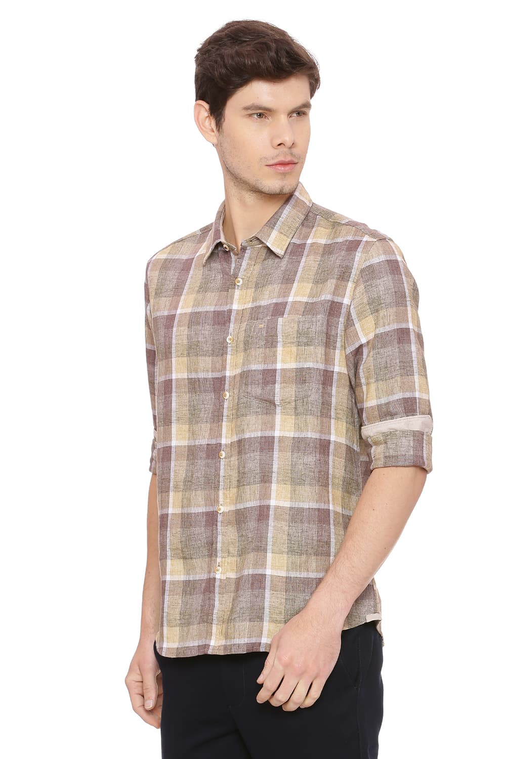 BASICS SLIM FIT CHECKS SHIRT