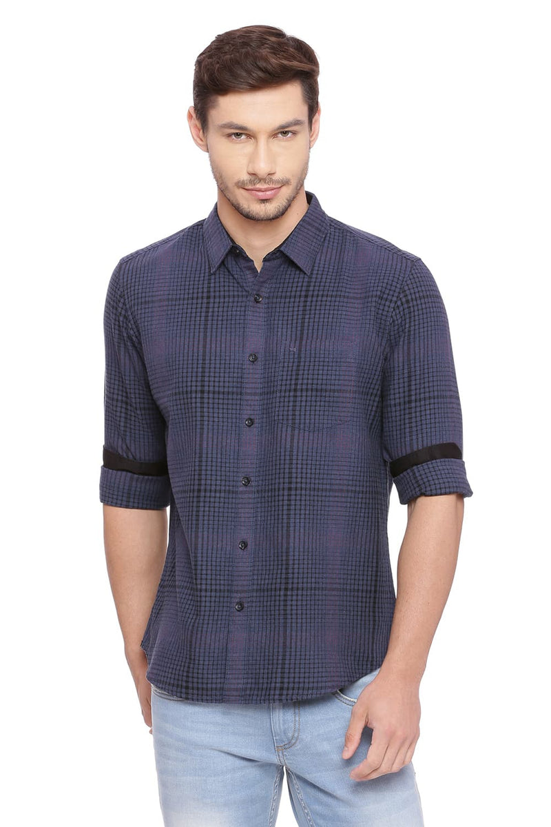 BASICS SLIM FIT CHECKS SHIRT