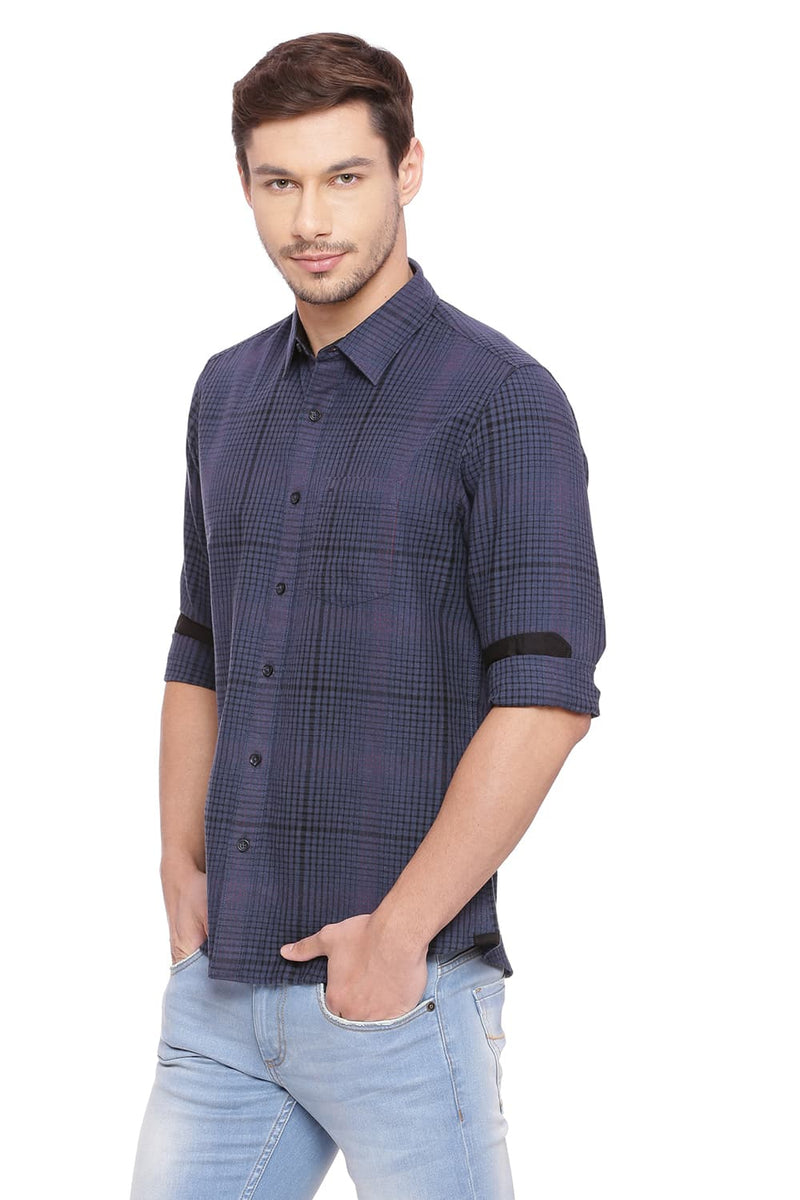 BASICS SLIM FIT CHECKS SHIRT