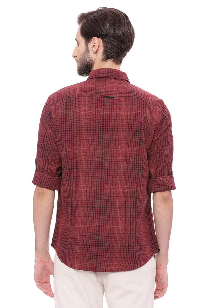 BASICS SLIM FIT CHECKS SHIRT