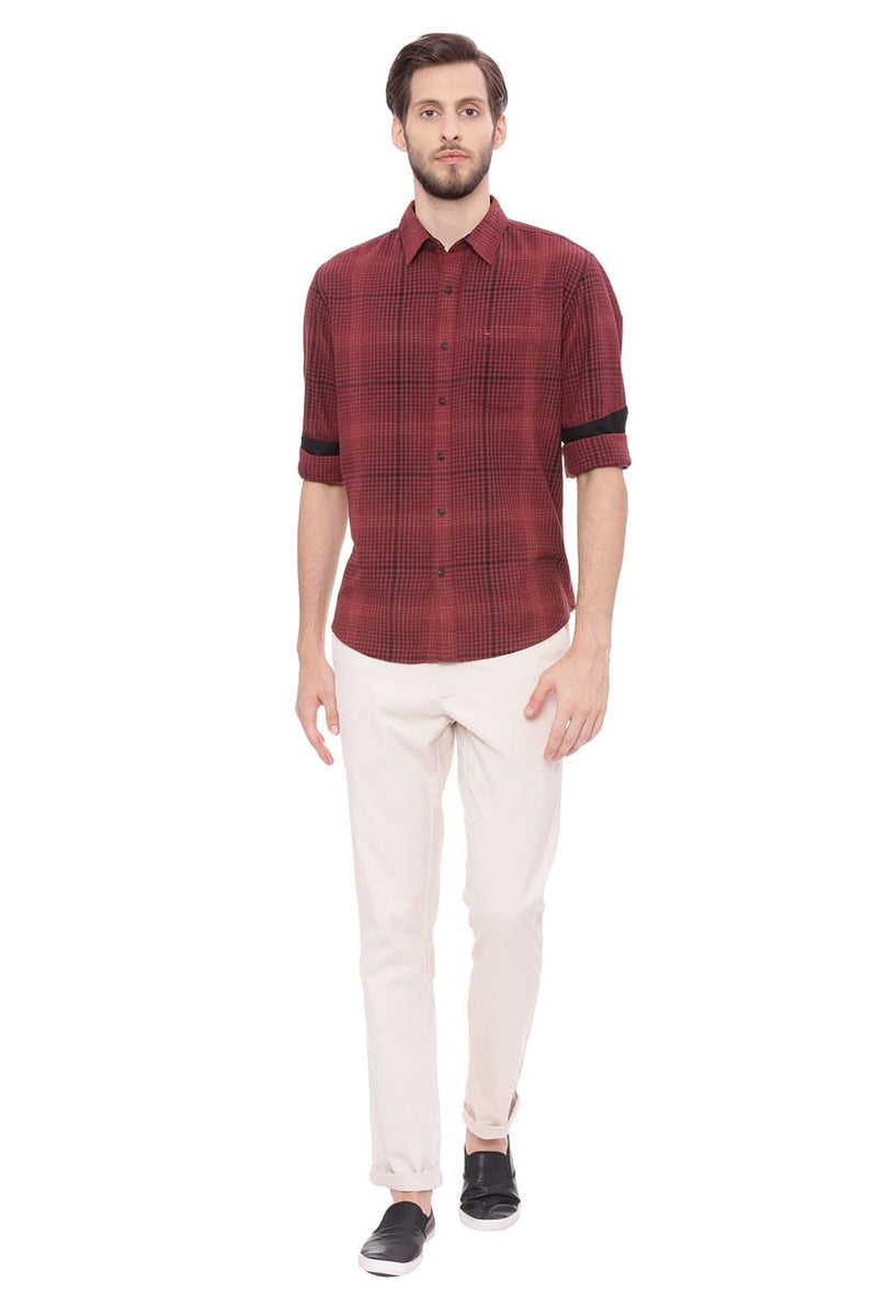 BASICS SLIM FIT CHECKS SHIRT