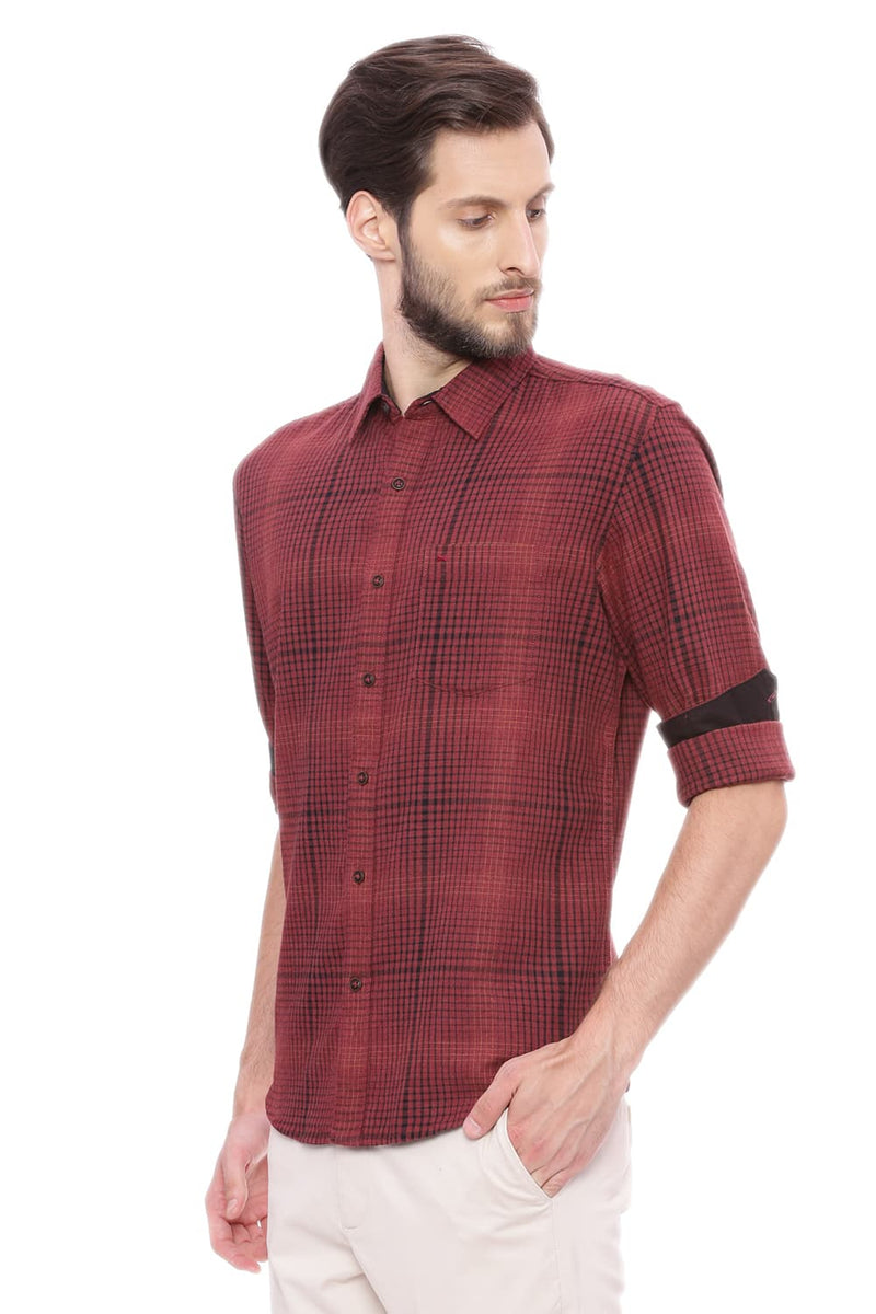 BASICS SLIM FIT CHECKS SHIRT