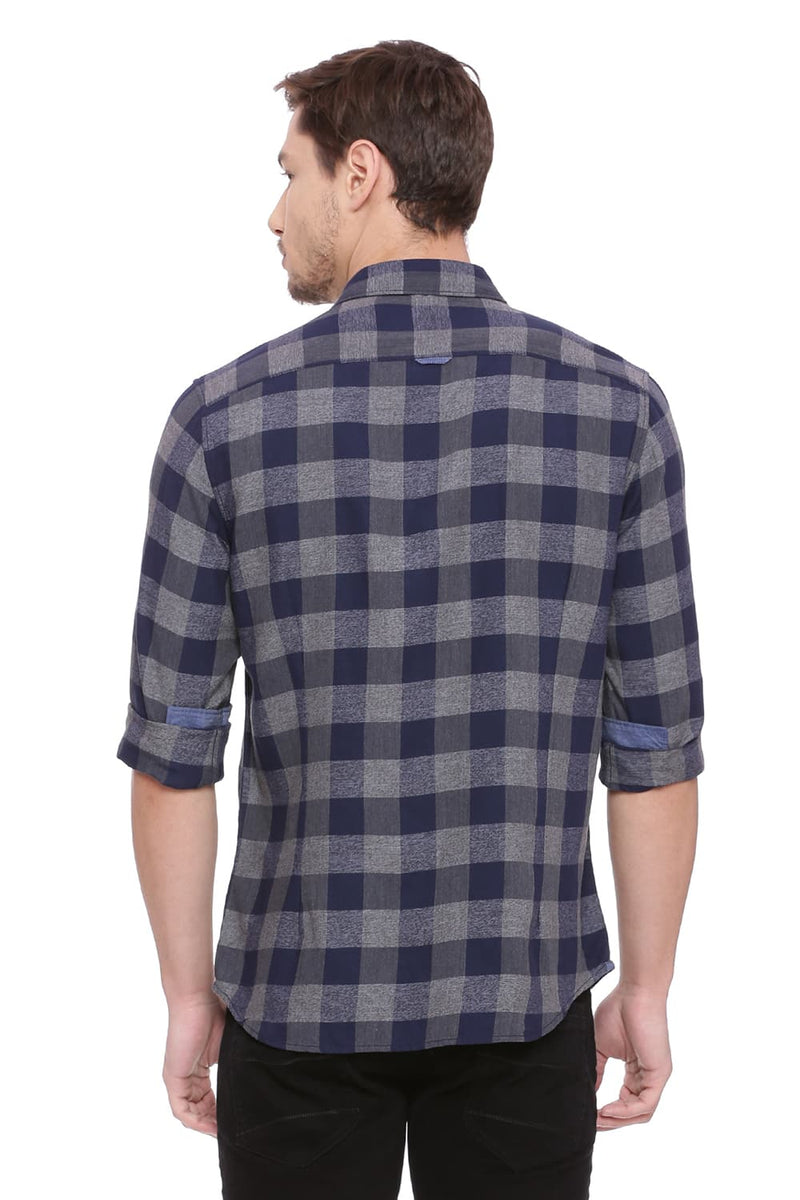 BASICS SLIM FIT CHECKS SHIRT