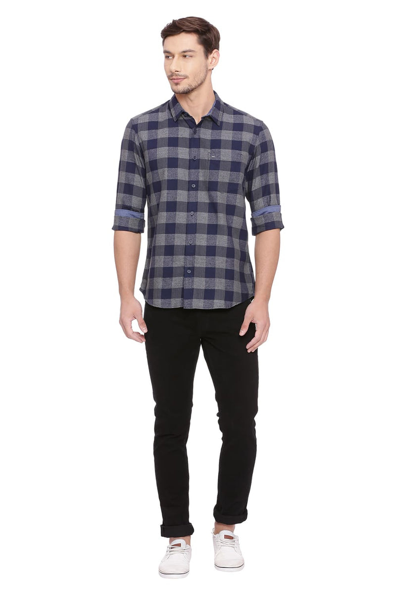 BASICS SLIM FIT CHECKS SHIRT