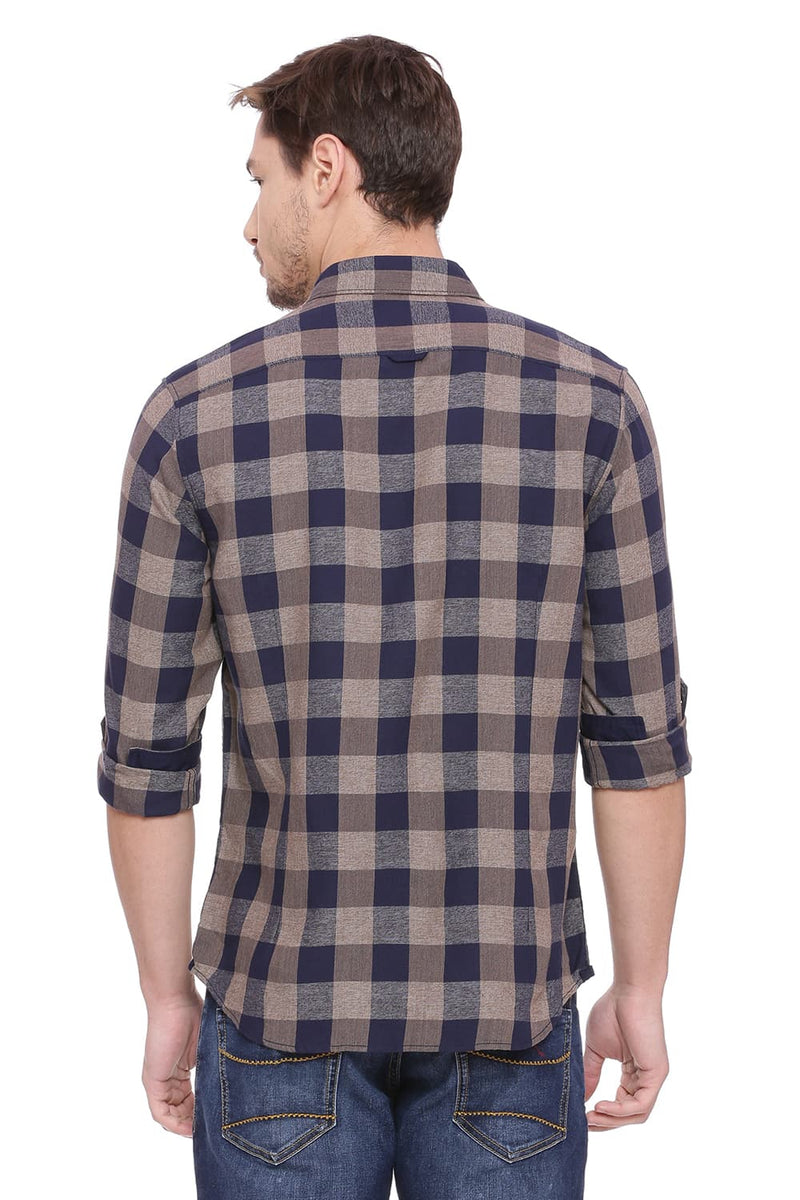 BASICS SLIM FIT CHECKS SHIRT