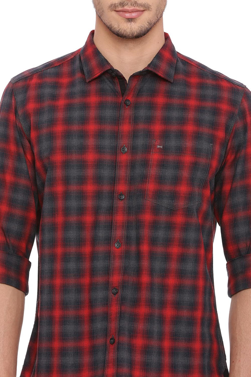 BASICS SLIM FIT CHECKS SHIRT