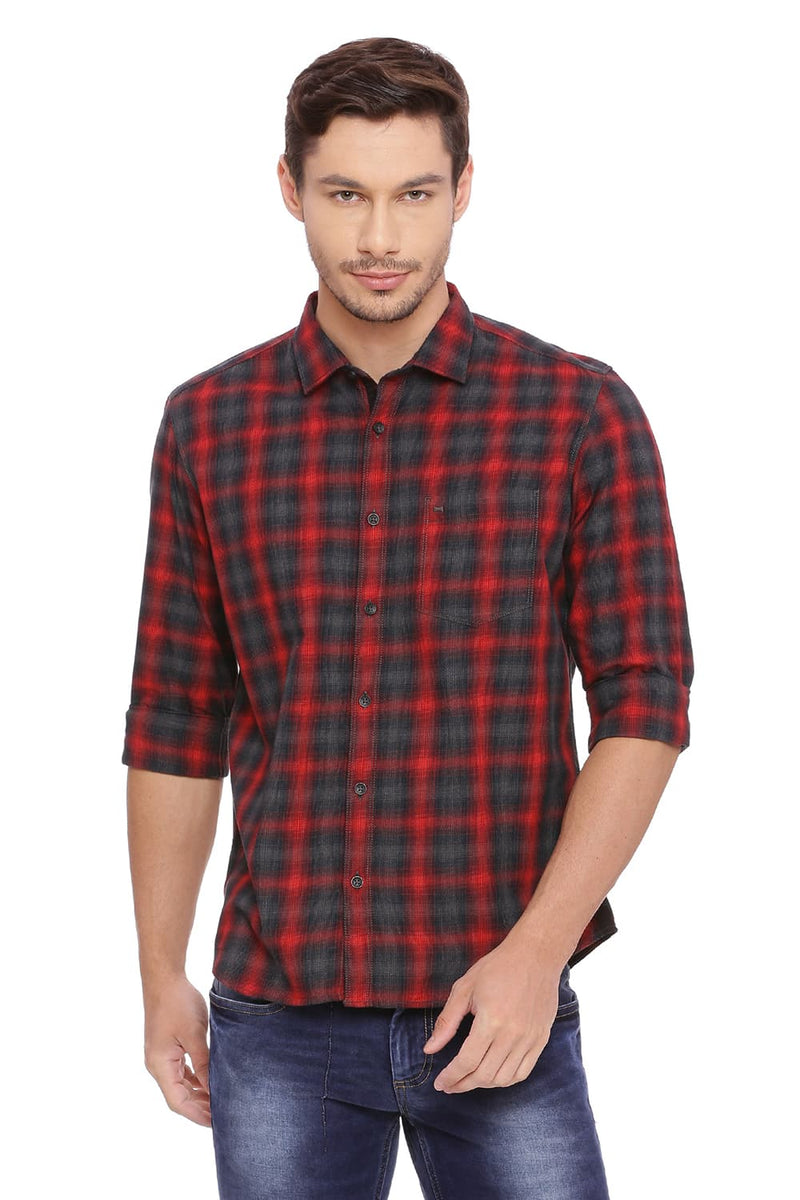 BASICS SLIM FIT CHECKS SHIRT