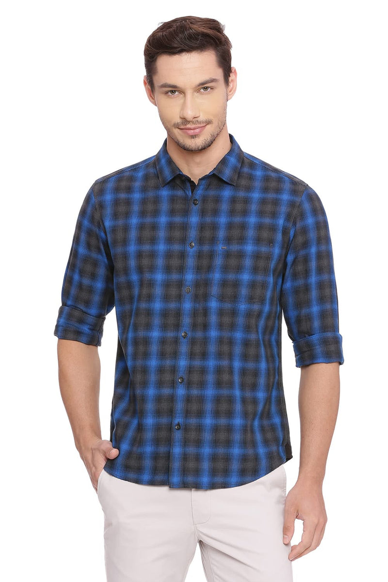 BASICS SLIM FIT CHECKS SHIRT