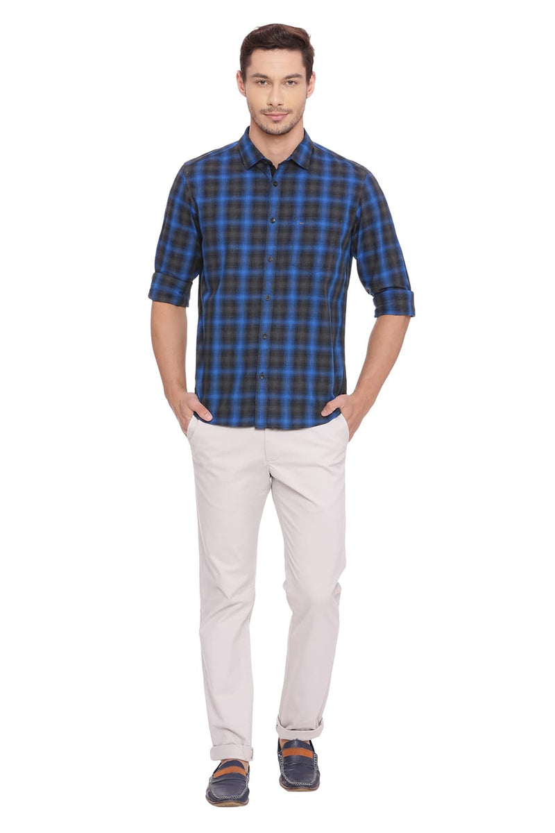 BASICS SLIM FIT CHECKS SHIRT