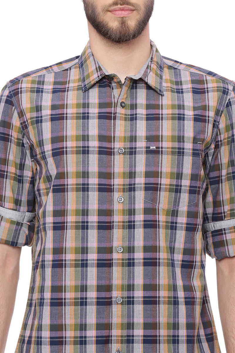 BASICS SLIM FIT CHECKS SHIRT