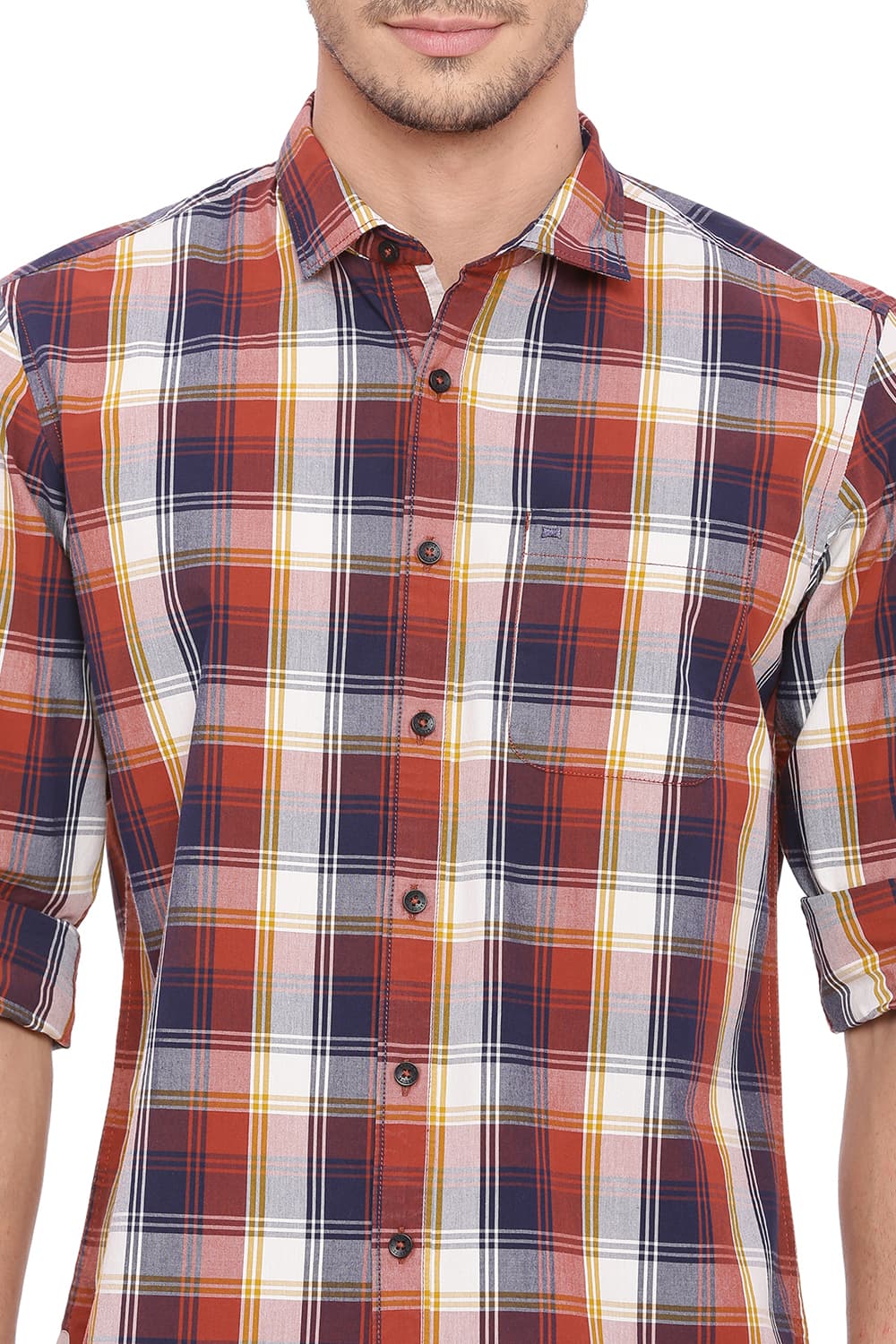 BASICS SLIM FIT CHECKS SHIRT