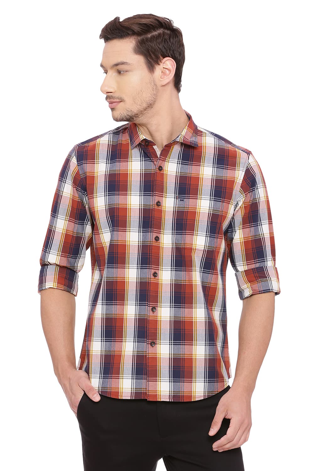 BASICS SLIM FIT CHECKS SHIRT