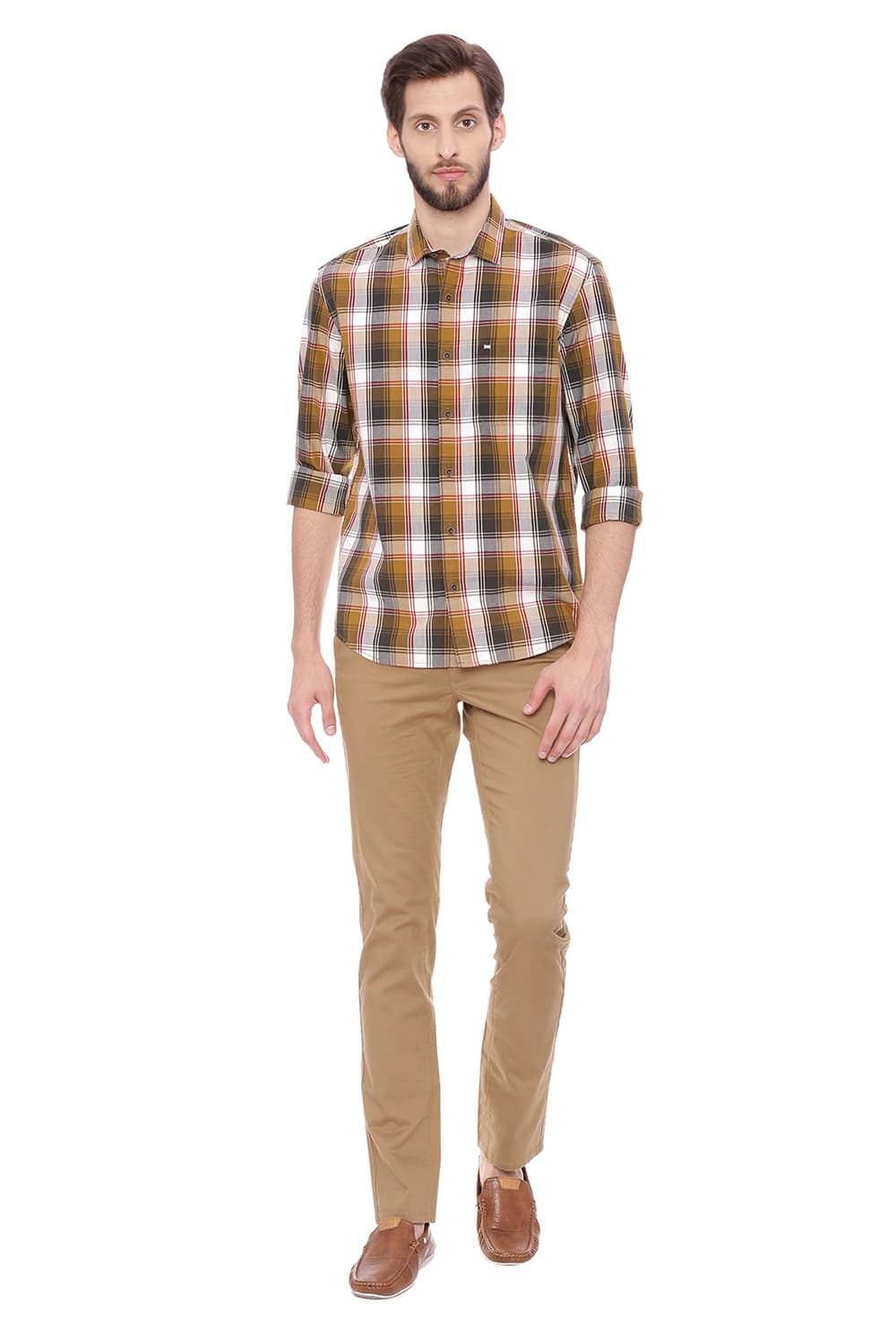 BASICS SLIM FIT CHECKS SHIRT