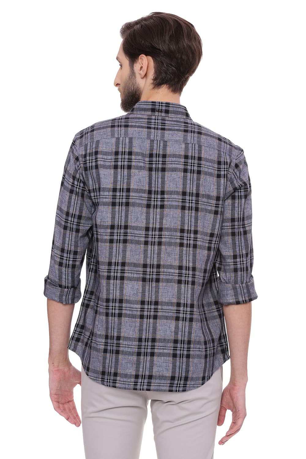 BASICS SLIM FIT CHECKS SHIRT