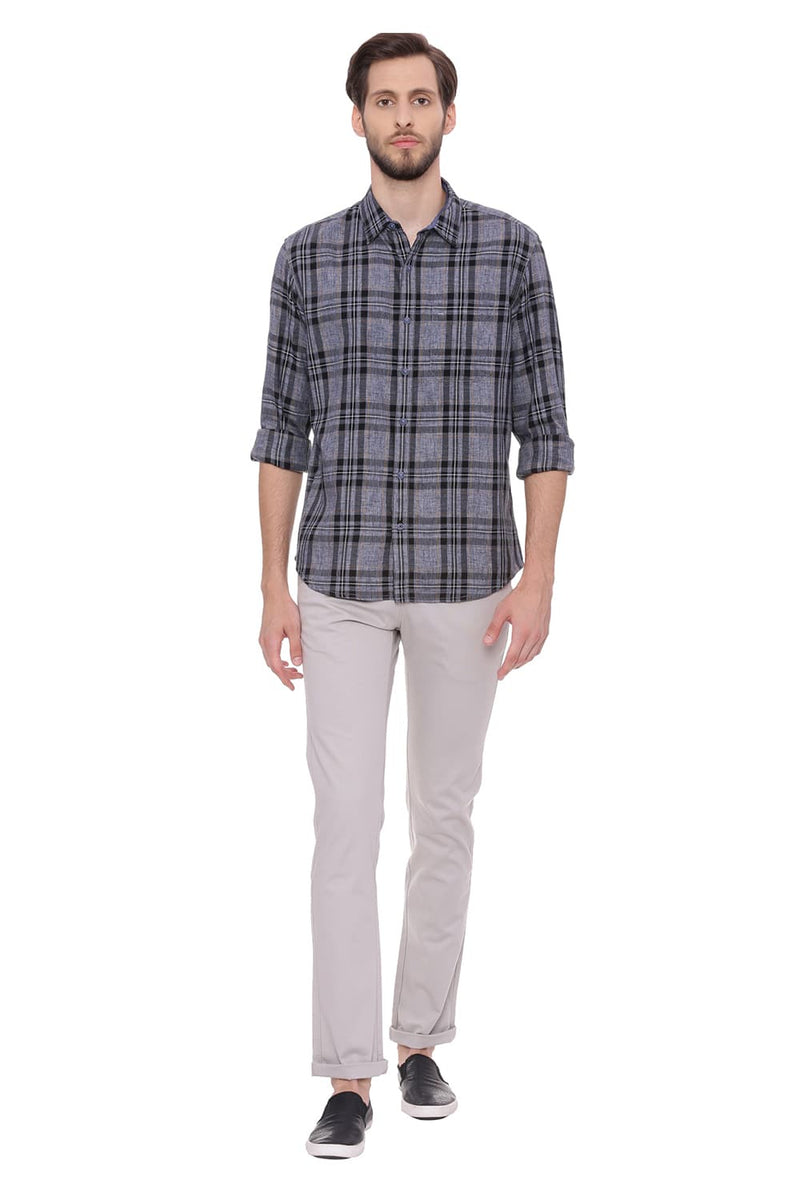 BASICS SLIM FIT CHECKS SHIRT