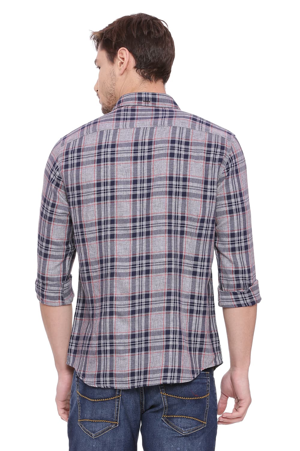 BASICS SLIM FIT CHECKS SHIRT