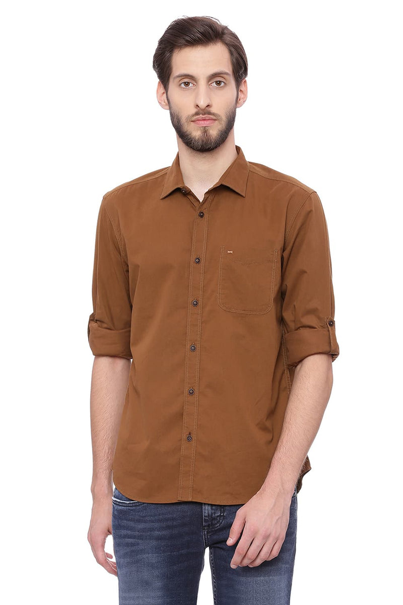 BASICS SLIM FIT TWILL SHIRT