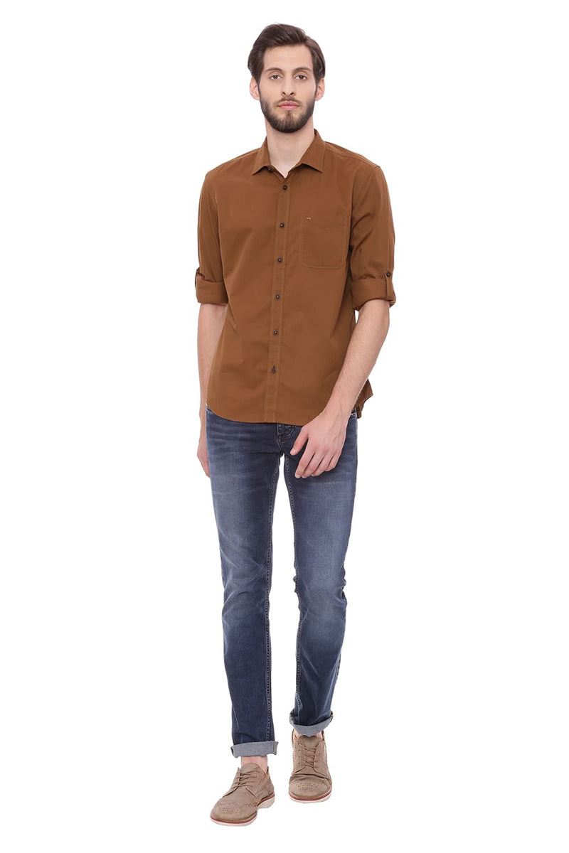 BASICS SLIM FIT TWILL SHIRT