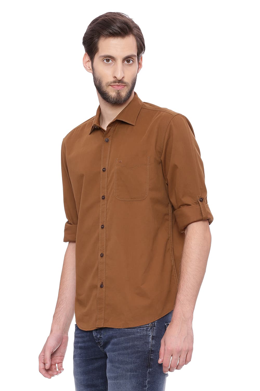 BASICS SLIM FIT TWILL SHIRT